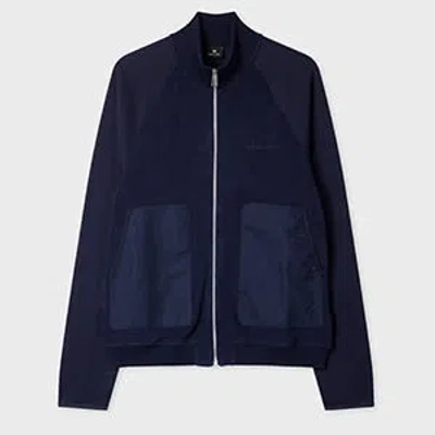 Ps By Paul Smith Navy Fleece-panel Zip Sweatshirt Blue