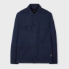 Ps By Paul Smith Dark Navy Garment-dyed Organic Cotton Work Jacket Blue In Blue