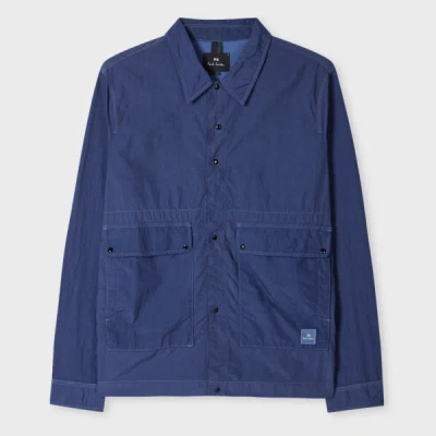 Ps By Paul Smith Navy Garment Dye Nylon Shirt Jacket Blue