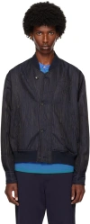 Ps By Paul Smith Navy Graphic Pattern Bomber In 49 Blues