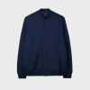 Ps By Paul Smith Navy Jersey Bomber Jacket Blue In Blue