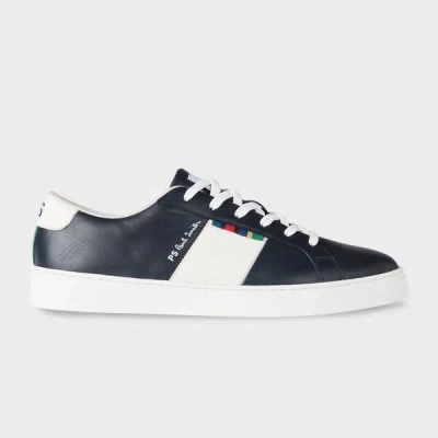 Ps By Paul Smith Navy Leather 'beech' Trainers Blue