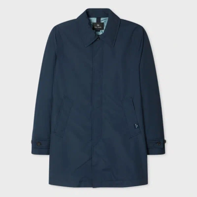 Ps By Paul Smith Navy Lined Mac Blue
