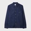 Ps By Paul Smith Navy Lyocell-cotton Patch-pocket Shirt Blue In Blue