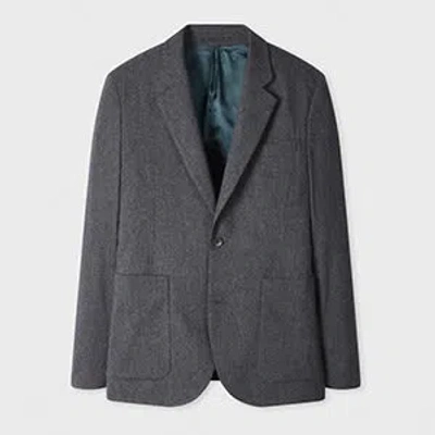 Ps By Paul Smith Navy Melange Wool-blend Buggy-lined Blazer Blue