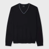 Ps By Paul Smith Navy Merino V-neck Sweater Blue