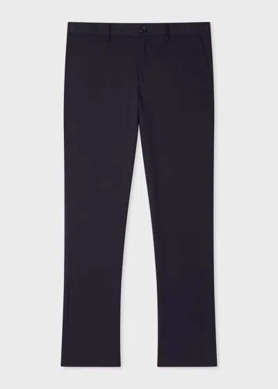 Ps By Paul Smith Navy Mid-fit Wool-cotton Blend Chinos Blue