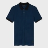 Ps By Paul Smith Navy Patchwork Jacquard Polo Shirt Blue In Blue
