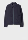 Ps By Paul Smith Navy Recycled-nylon Mixed Media Short Jacket Blue In Blue