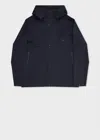 PS BY PAUL SMITH NAVY RECYCLED-POLYESTER HOODED JACKET BLUE