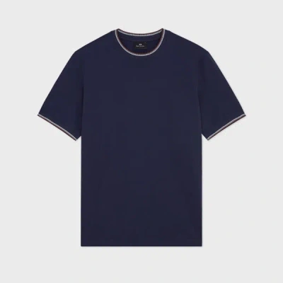 Ps By Paul Smith Navy Regular-fit Ribbed T-shirt Blue