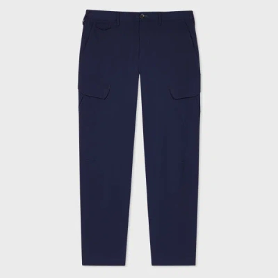 Ps By Paul Smith Navy Seersucker Cargo Trousers Blue