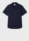 Ps By Paul Smith Navy Seersucker Short-sleeve Shirt Blue
