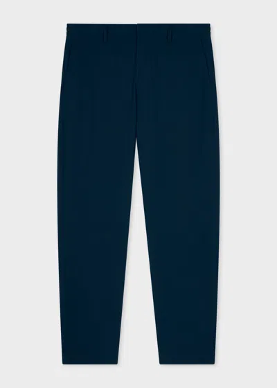 Ps By Paul Smith Navy Stretch Cotton-blend Elasticated Waist Chinos Blue