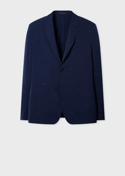 Ps By Paul Smith Navy Stretch Lightweight Blazer Blue