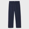 Ps By Paul Smith Navy Stretch Pleated Trousers Blue In Blue