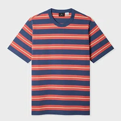 Ps By Paul Smith Navy Stripe Cotton T-shirt In Multi