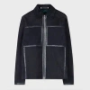 Ps By Paul Smith Navy Suede Zip Jacket Blue In Blue
