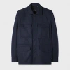 Ps By Paul Smith Navy Textured Wool-blend Field Jacket Blue In Blue