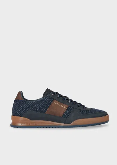 Ps By Paul Smith Navy Tweed 'rye' Trainers Blue