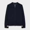 Ps By Paul Smith Navy Washable Merino Wool Zip Cardigan Blue