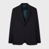 Ps By Paul Smith Navy Wool And Cotton-blend Buggy-lined Blazer Blue In Black