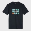 Ps By Paul Smith Mens Reg Fit T Shirt Jigsaw Zebra Blue In Blue