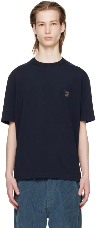 Ps By Paul Smith Navy Zebra T-shirt In 49a Blues