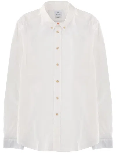 Ps By Paul Smith Neutrals Tailored Fit Button-down Organic Cotton Shirt In White