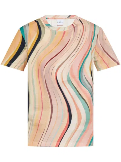 Ps By Paul Smith Womens New Swirl T-shirt By Ps Paul Smith In Multi