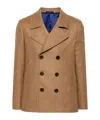 Ps By Paul Smith Notched-lapel Peacoat In Brown