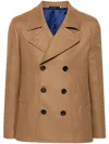 Ps By Paul Smith Notched-lapel Peacoat In Neutrals
