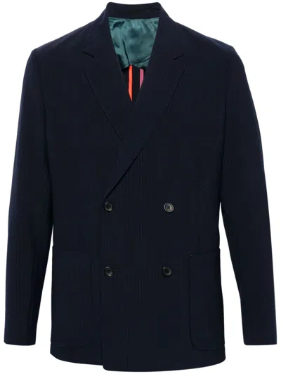 Ps By Paul Smith Notched-lapels Double-breasted Blazer In Blue