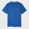 Ps By Paul Smith Ocean Blue Organic Cotton Zebra Logo T-shirt In Blue
