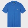 Ps By Paul Smith Ocean Blue Organic Cotton Zebra Polo Shirt In Blue