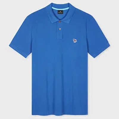 Ps By Paul Smith Ocean Blue Organic Cotton Zebra Polo Shirt