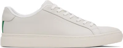 Ps By Paul Smith Ps Paul Smith Cow Leather Sneakers With Striped Detail In White