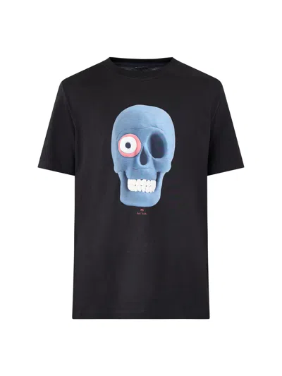 Ps By Paul Smith One Eye Skull Short Sleeves Tee In Black