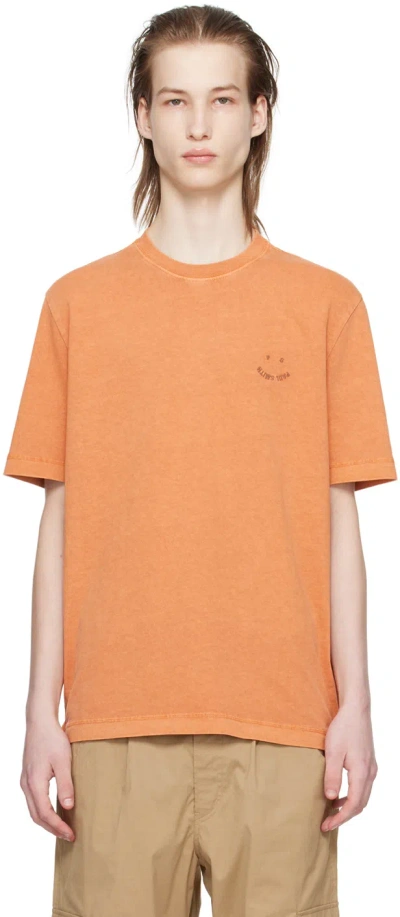 Ps By Paul Smith Orange Happy T-shirt In 64 Browns