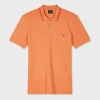 Ps By Paul Smith Orange Stretch-cotton 'broad Stripe Zebra' Polo Shirt In Orange