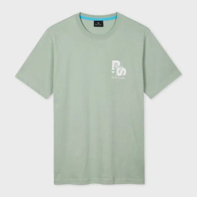 Ps By Paul Smith Organic Cotton Green Tilt Zebra Logo T-shirt