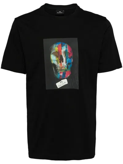 Ps By Paul Smith Organic Cotton T-shirt In Black