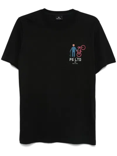 Ps By Paul Smith P5 Ltd Bike T-shirt In Black