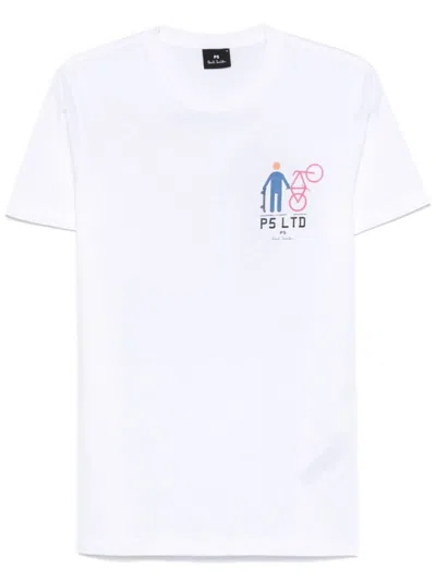 Ps By Paul Smith P5 Ltd Bike T-shirt In White