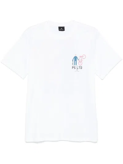 Ps By Paul Smith P5 Ltd Bike T-shirt In White