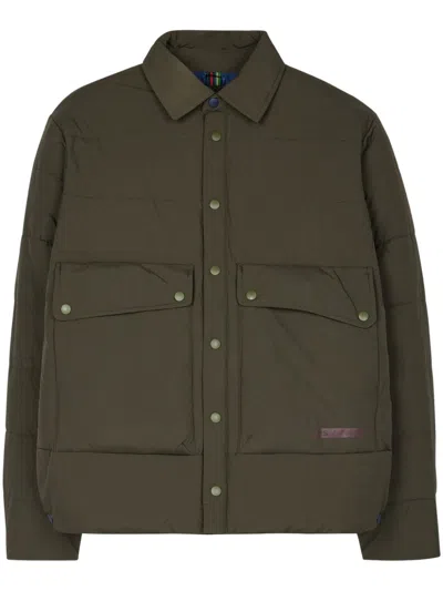 Ps By Paul Smith Lightweight Recycled Nylon Down Jacket In Khaki