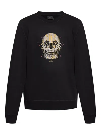 PS BY PAUL SMITH PAINTED SKULL-PRINT SWEATSHIRT
