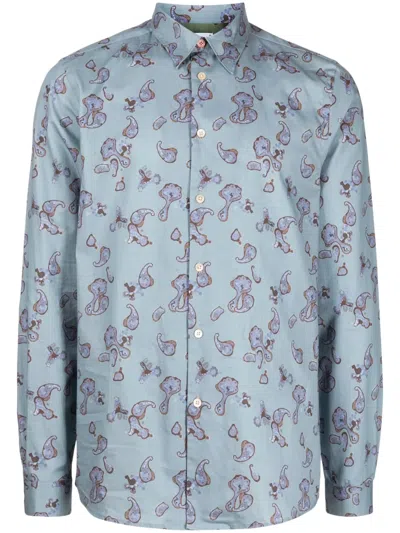 Ps By Paul Smith Hemd Mit Paisley-print In Blau