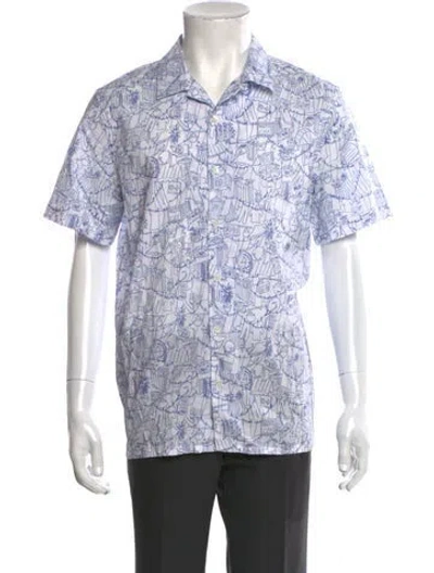 Pre-owned Ps By Paul Smith Paisley Print Short Sleeve Shirt In White