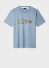 Ps By Paul Smith Pale Blue 'badges' T-shirt In Blue